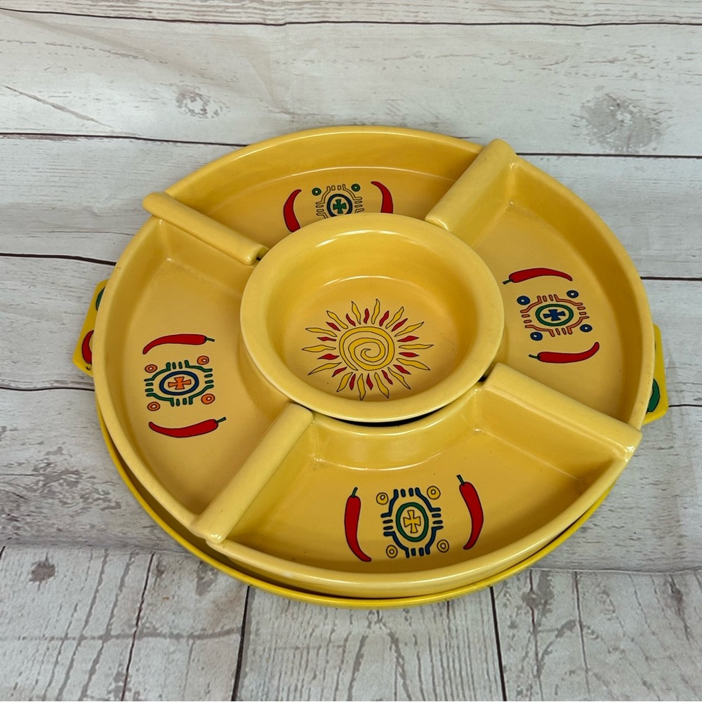 Chip Dip Condiment Appetizer Tray Southwest Sagaform Yellow Chili Peppers Sun